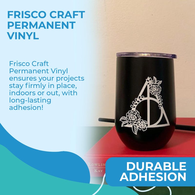 Frisco Craft Glossy White Permanent Vinyl - White Vinyl Roll - Permanent Outdoor, Water & Weather-Resistant with Siliconized Backing - Adhesive, Glossy (12" x 30ft) - Image 5
